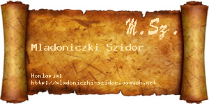 Mladoniczki Szidor névjegykártya
